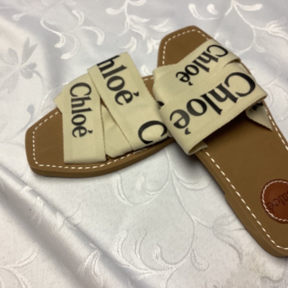 Chloe BEIGE  Sandals with BLACK  Logo size 40 new 💃💃💃💃💃💃💃💃 - Picture 4 of 6